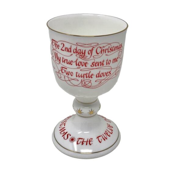 Royal Doulton 2 Turtle Doves Porcelain Goblet 12 Days of Christmas Bone China - Picture 4 of 8